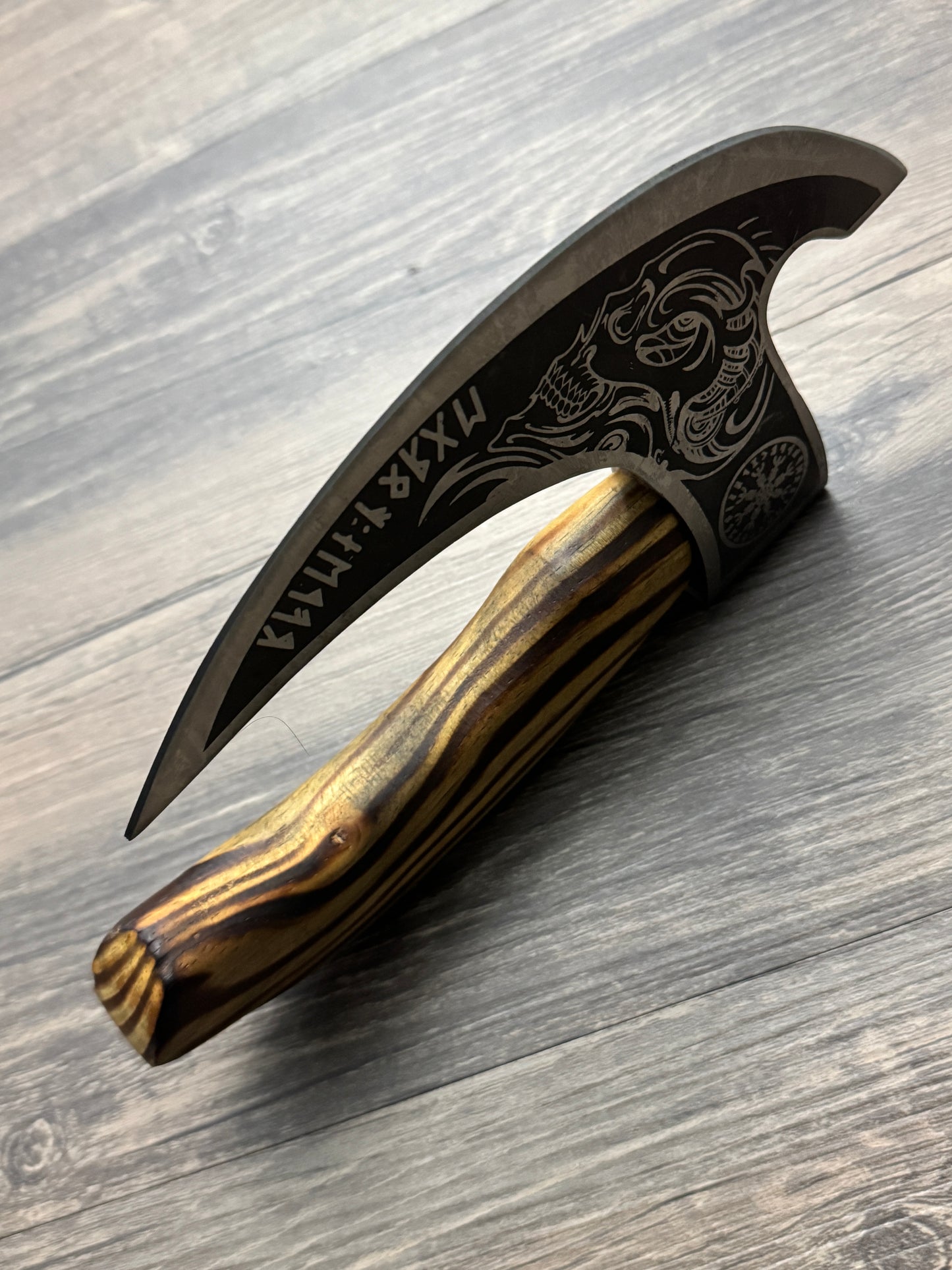 HAND FORGED AXE Camping Tomahawk Bearded Axe Viking Axe with Sheath