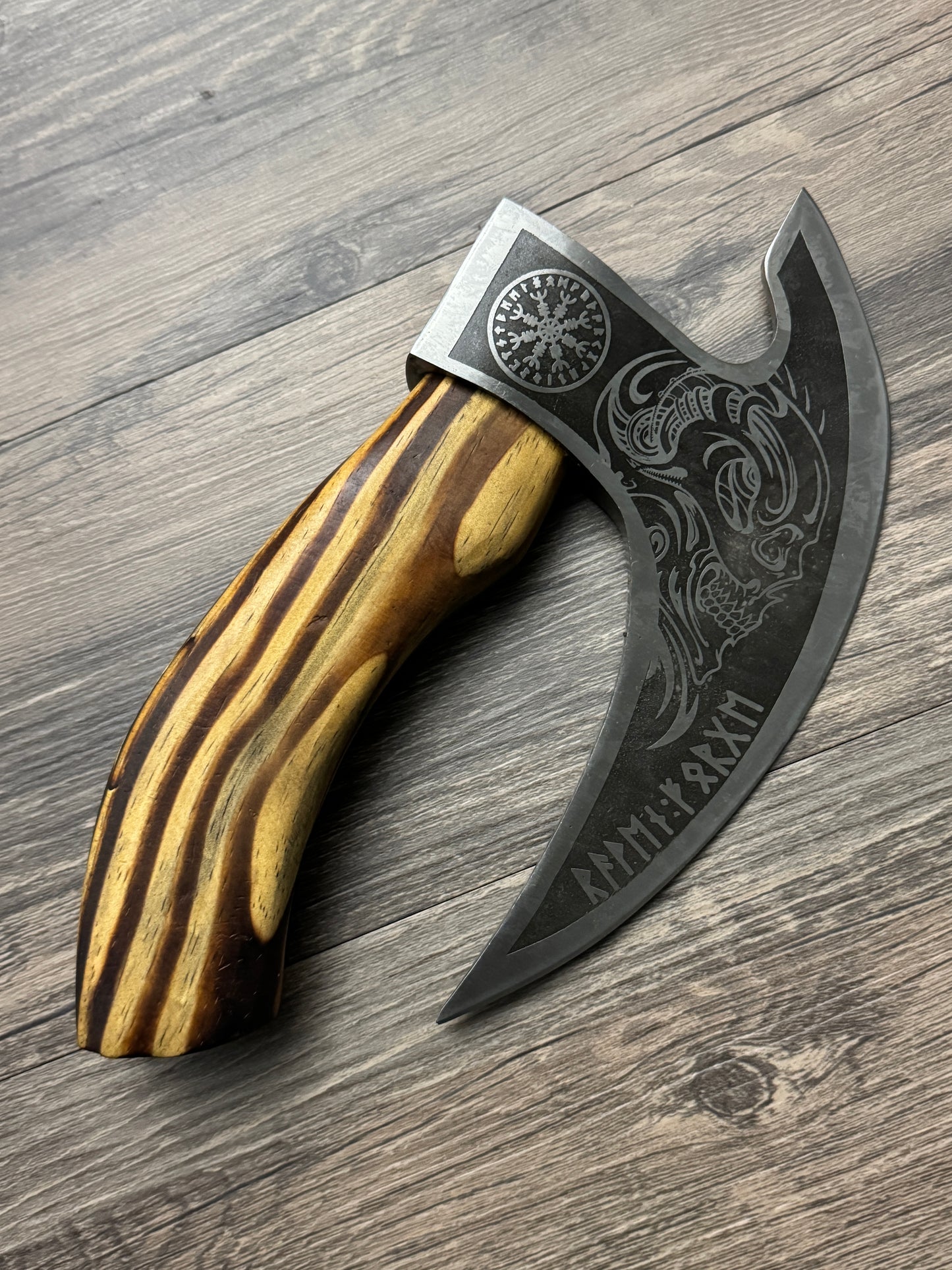 HAND FORGED AXE Camping Tomahawk Bearded Axe Viking Axe with Sheath